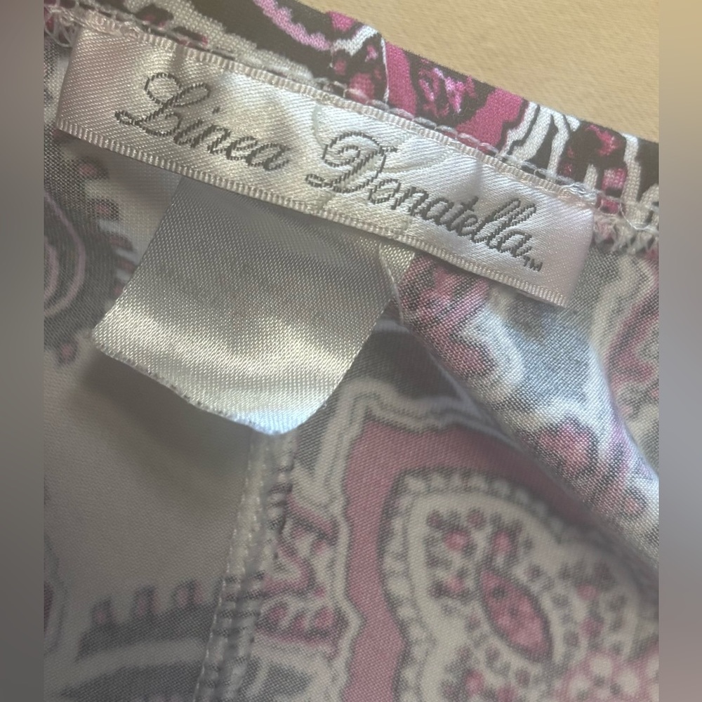 Linea Donatilla Women's Black Purple Paisley Sleeveless Pajama Long Top Sz M - Picture 3 of 14
